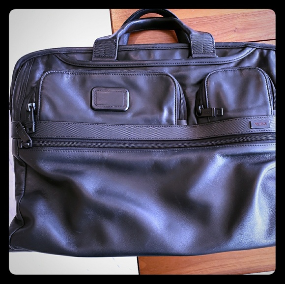 Tumi leather laptop case